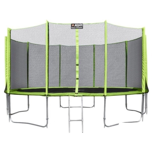Батут Alpin 4.90 м с защитной сеткой и лестницей