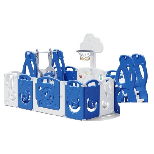 Игровой манеж UNIX kids SUPREME Music 160x160 Blue с качелями