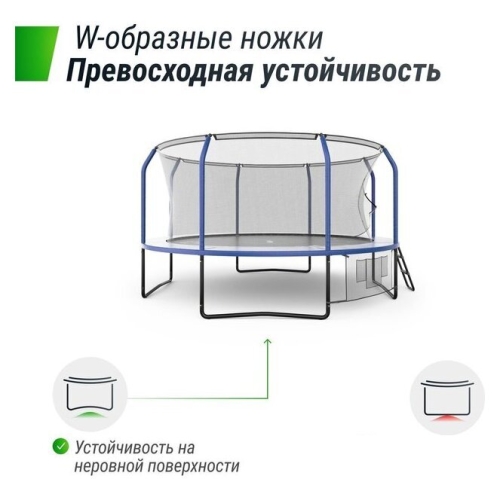 Батут Unix Line Supreme Game 14ft (синий)