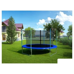 Батут Atlas Sport 312 см - 10ft (с лестницей, внутренняя сетка, синий) 1359095