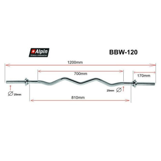 Гриф для штанги Alpin BBW-120 11135079
