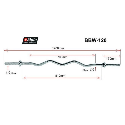 Гриф для штанги Alpin BBW-120