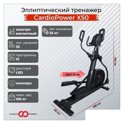Эллиптический тренажер CardioPower X50