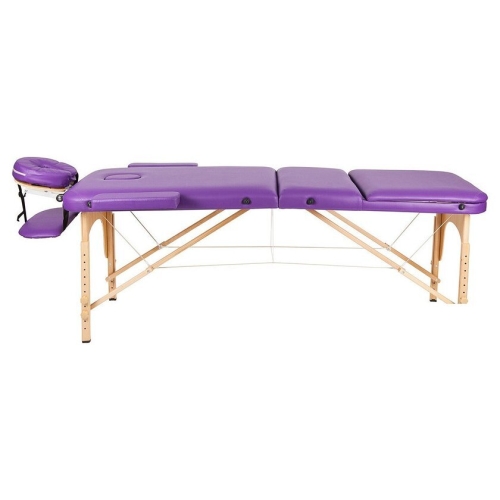 Массажный стол Atlas Sport 60 см складной 3-с деревянный (фиолетовый)