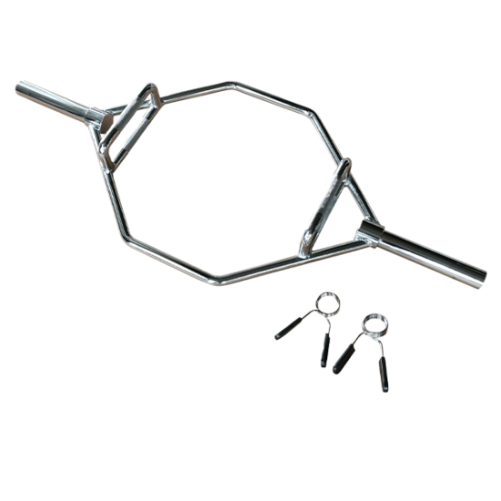 Гриф для "мертвой тяги" с замками Smith HEXOB2