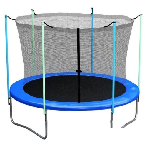 Батут Atlas Sport 312 см - 10ft (с лестницей, внутренняя сетка, синий)