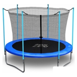 Батут Atlas Sport 252 см - 8ft (с лестницей, внутренняя сетка, синий) 8698143
