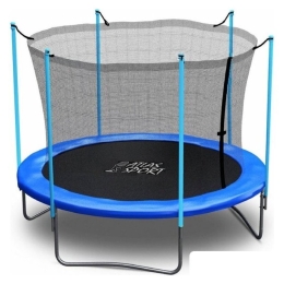 Батут Atlas Sport 252 см - 8ft (с лестницей, внутренняя сетка, синий) 8698143