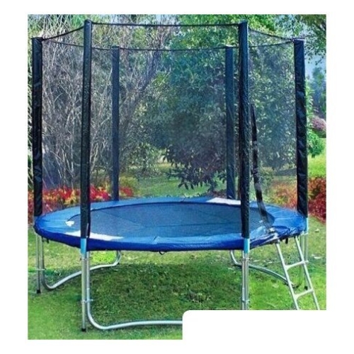 Батут Atlas Sport 252 см - 8ft Pro (с лестницей, внешняя сетка, синий)