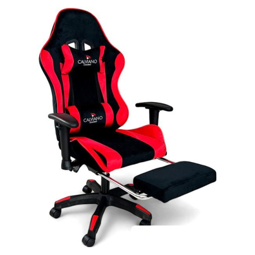 Игровое (геймерское) кресло Calviano 1585 (черный/красный велюр)