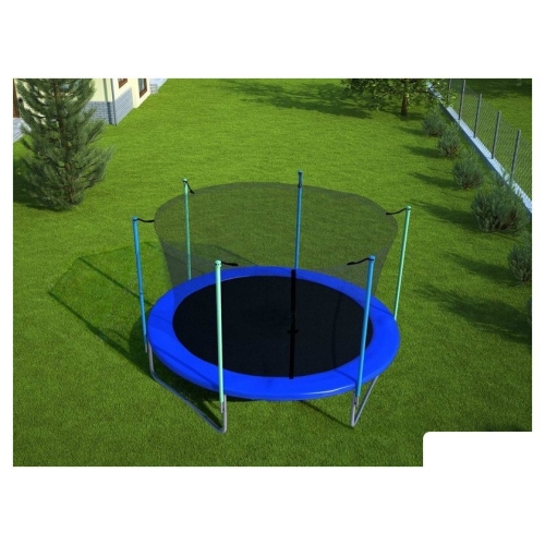 Батут Atlas Sport 312 см - 10ft (с лестницей, внутренняя сетка, синий)