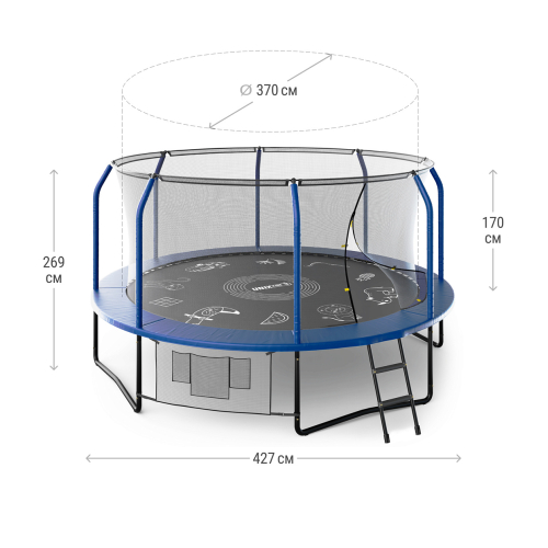 Батут UNIX Line SUPREME GAME 14 ft (Blue)