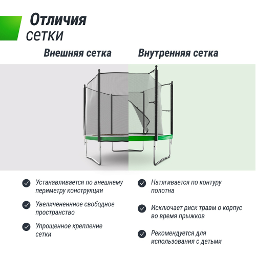 Батут UNIX Line Simple 10 ft Green (inside)
