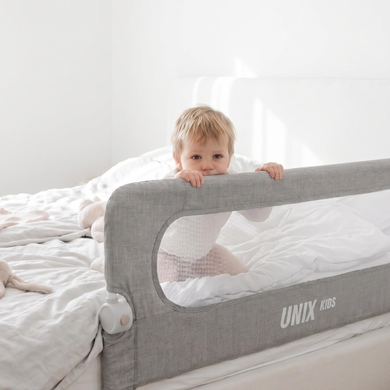 Бортик защитный для кровати UNIX Kids (120 см) серый