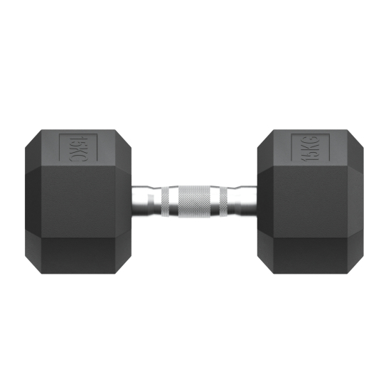 Гантель гексагональная UNIX Fit обрезиненная 15 кг, 2 шт.