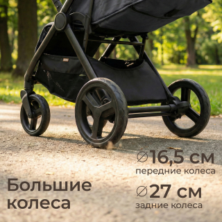 Коляска прогулочная UNIX Kids Vento / Венто тёмно-серый