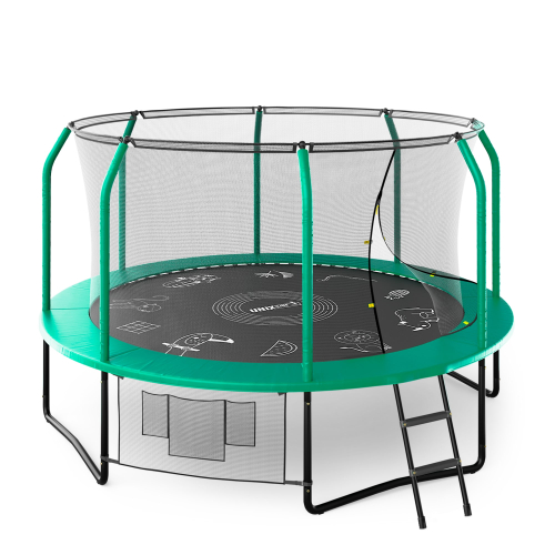 Батут UNIX Line Премиальный с играми / Supreme Game 12 ft (366 см) зеленый
