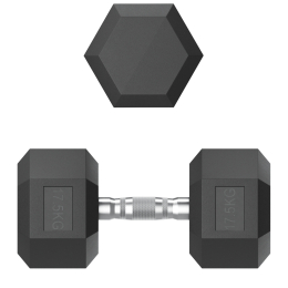 Гантель гексагональная UNIX Fit обрезиненная 17,5 кг, 2 шт.