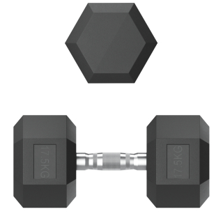 Гантель гексагональная UNIX Fit обрезиненная 17,5 кг, 2 шт.