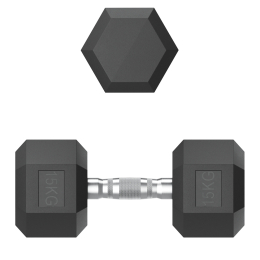 Гантель гексагональная UNIX Fit обрезиненная 15 кг, 2 шт.