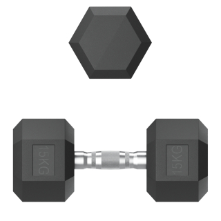 Гантель гексагональная UNIX Fit обрезиненная 15 кг, 2 шт.