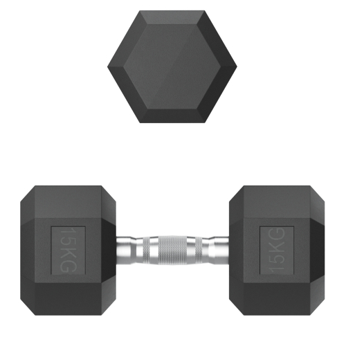 Гантель гексагональная UNIX Fit обрезиненная 15 кг, 2 шт.