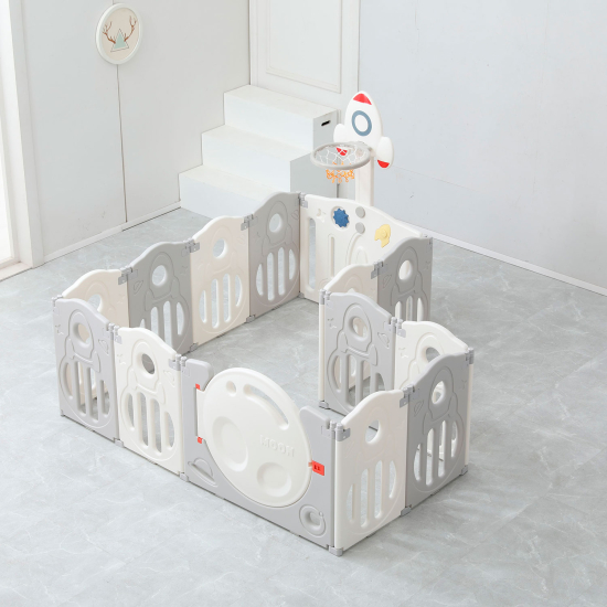 Манеж UNIX Kids Supreme Space / Премиальный 160x160 см серый