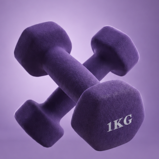 Гантель неразборная гексагональная неопрен  1 кг (2 штуки) VictoryFit VF-DHN010-2