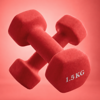 Гантель неразборная гексагональная неопрен  1,5 кг (2 штуки) VictoryFit VF-DHN015-2
