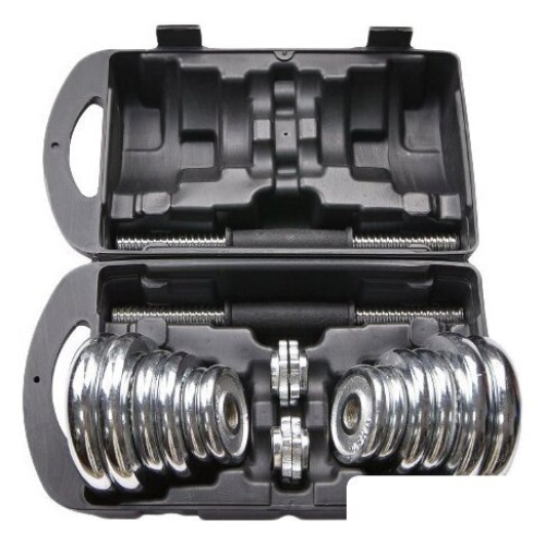 Набор гантелей AMETIST хромированные в чемодане 20 кг