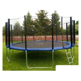 Батут Atlas Sport 490 см - 16ft Pro (с лестницей, внешняя сетка, синий) 364081