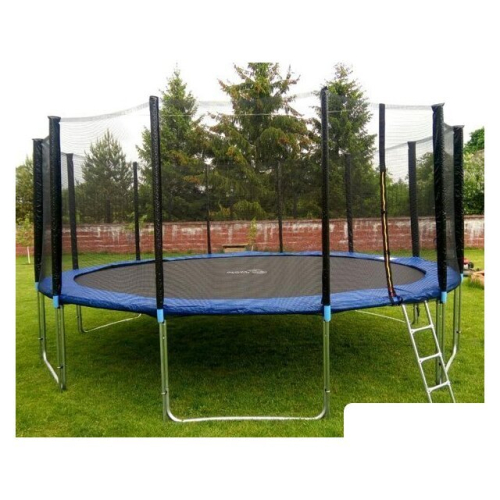 Батут Atlas Sport 490 см - 16ft Pro (с лестницей, внешняя сетка, синий)