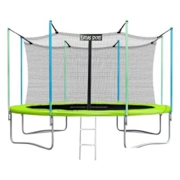 Батут Atlas Sport 374 см - 12ft (с лестницей, внутренняя сетка, зеленый) 5156052