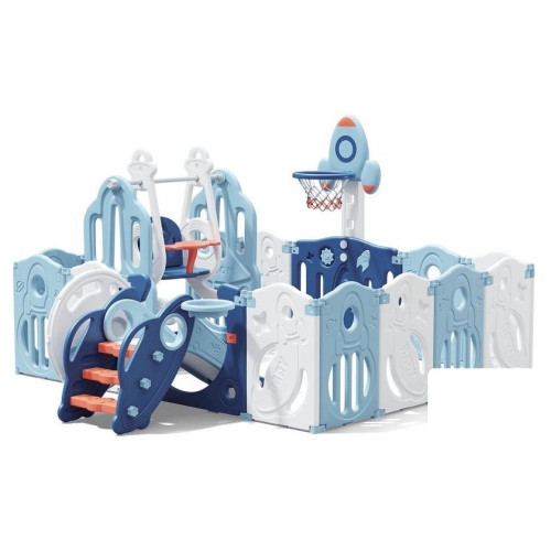 Игровой манеж UNIX kids SUPREME Space 160x160 Blue с качелями