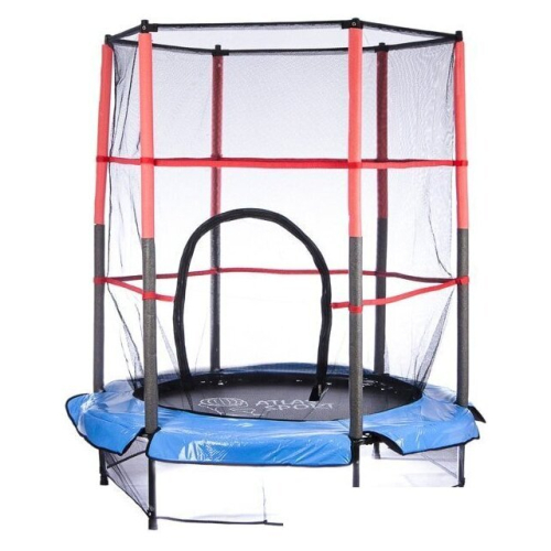 Батут Atlas Sport 140 см - 4.5ft (на эластичных ремнях, синий)
