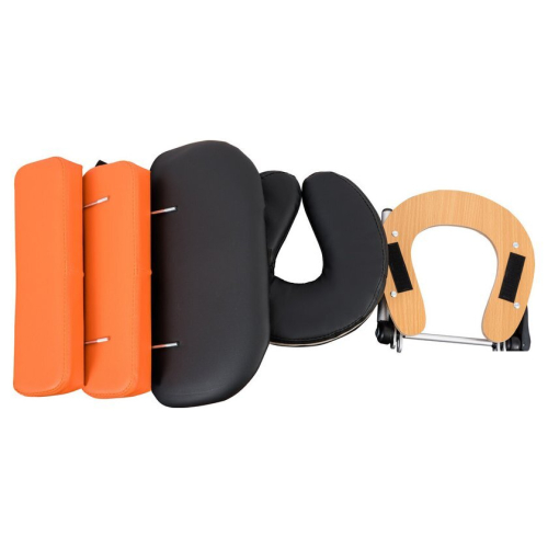 Массажный стол Atlas Sport складной 3-с деревянный 60 см (черно-оранжевый)