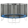 Батут Atlas Sport 374 см - 12ft Basic (с лестницей, внешняя сетка, синий)
