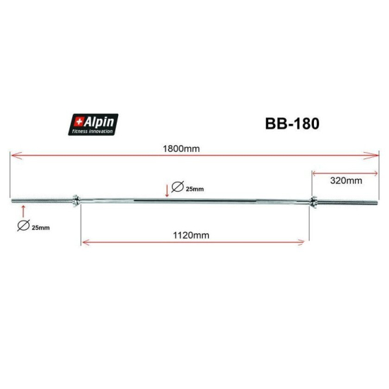 Гриф для штанги Alpin BB-180