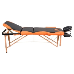 Массажный стол Atlas Sport складной 3-с деревянный 60 см (черно-оранжевый) 9965125