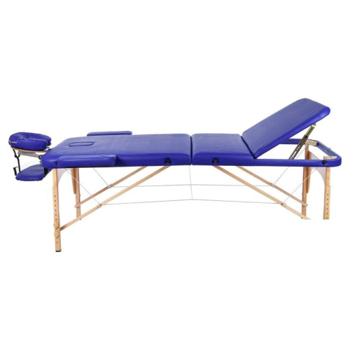 Массажный стол Atlas Sport 60 см складной 3-с деревянный (синий)