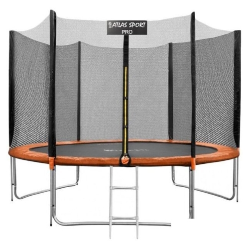 Батут Atlas Sport 252 см - 8ft Pro (с лестницей, внешняя сетка, оранжевый)