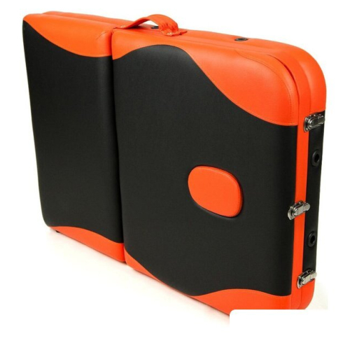 Массажный стол Atlas Sport складной 3-с деревянный 60 см (черно-оранжевый)