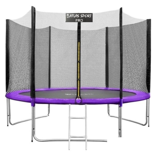Батут Atlas Sport 252 см - 8ft Pro (с лестницей, внешняя сетка, сливовый)