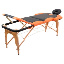 Массажный стол Atlas Sport складной 3-с деревянный 60 см (черно-оранжевый) 9965125