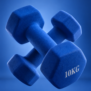 Гантель неразборная гексагональная неопрен 10 кг (2 штуки) VictoryFit VF-DHN100-2