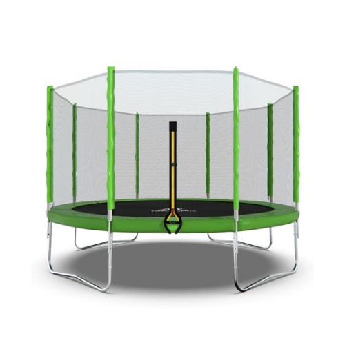 Батут DFC Trampoline Fitness с сеткой 12ft Светло-зелёный