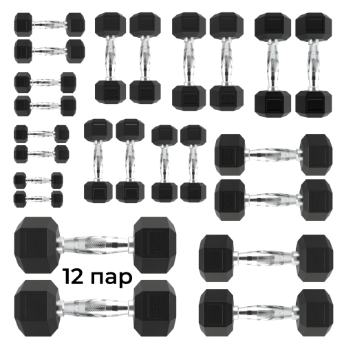 Гантельный ряд DFC от 1 кг до 15 кг