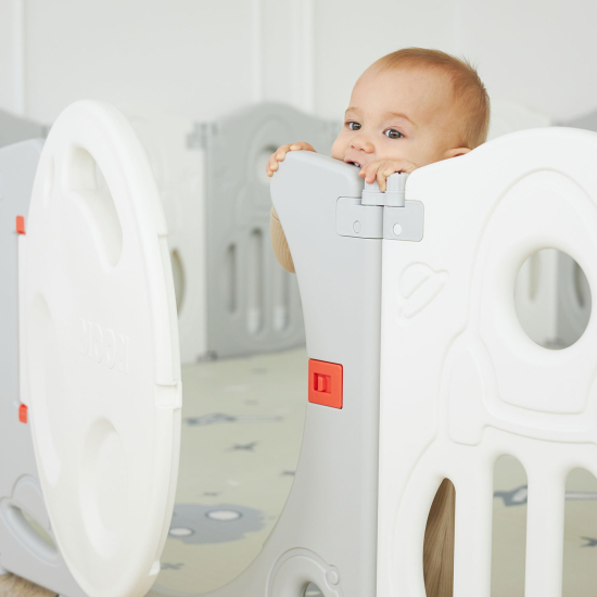 Манеж UNIX Kids Supreme Space / Премиальный 160x160 см серый
