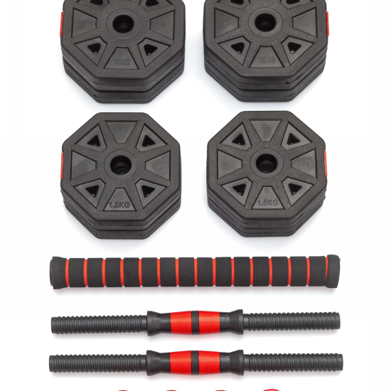 Гантели гексагональные разборные с грифом, 15 кг. (2 шт. х 7,5 кг.) VictoryFit VF-DН150