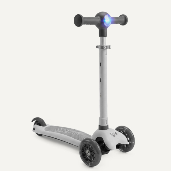 Самокат UNIX Kids Light с подсветкой, серый